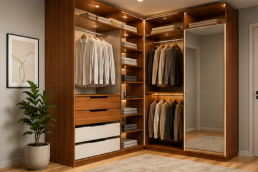 Closet planejado executado sem erros de projeto que geram retrabalho na fabricação